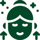 Relaxed face and decorative elements