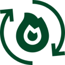 Environmental conservation symbol with arrows