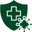 Healthcare protection symbol with virus