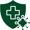 Health protection symbol with virus